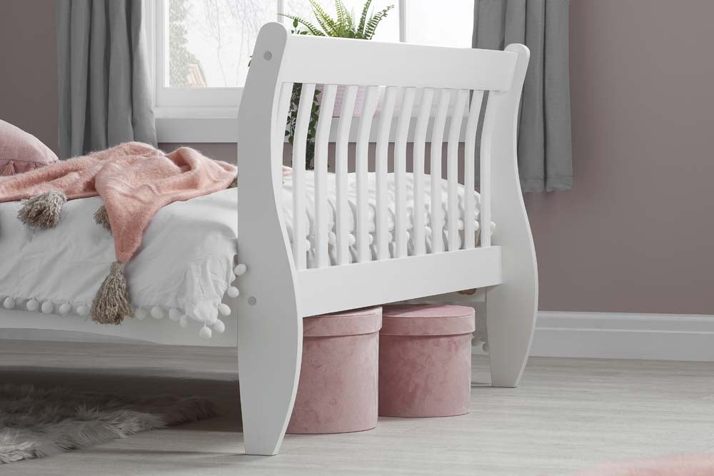 Belham White Wooden Three Quarter Bed Frame