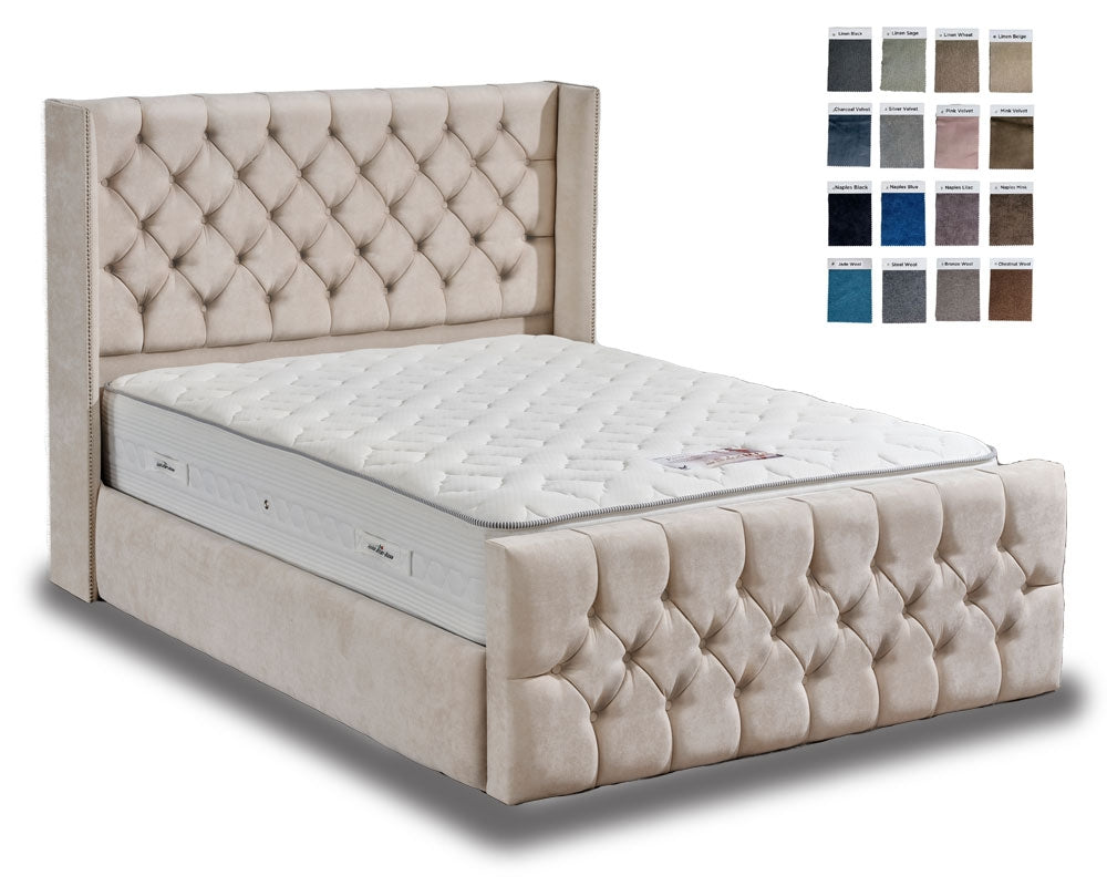 Belgravia Winged Upholstered Double Bed Frame
