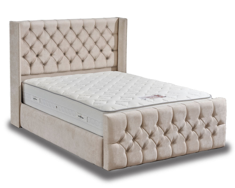 Belgravia Winged Upholstered King Size Bed Frame
