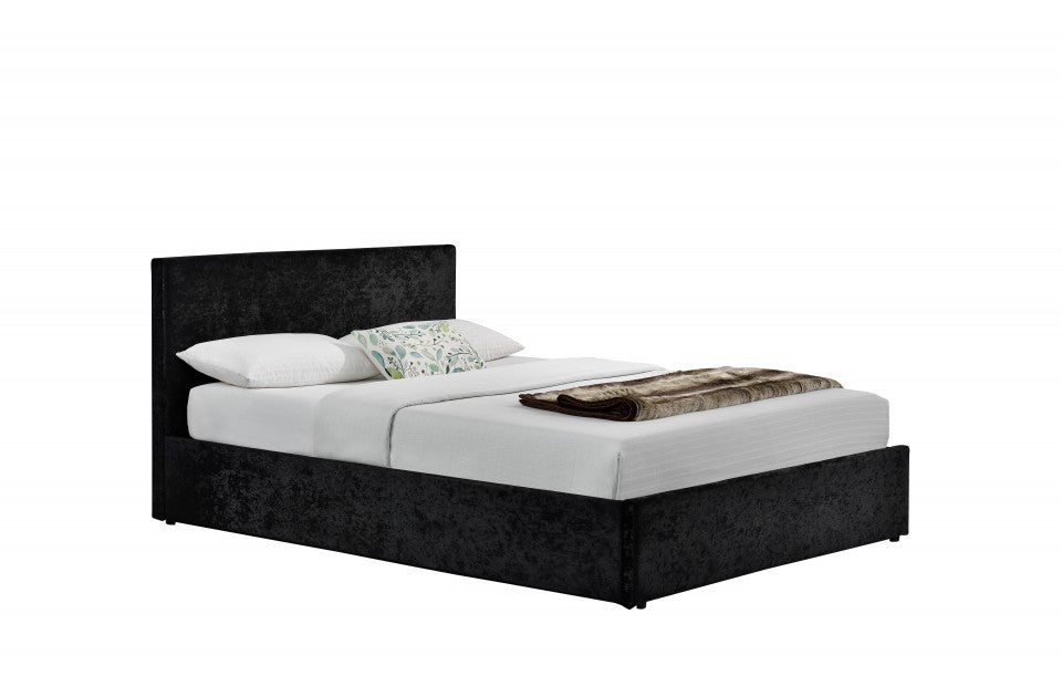 Berlin Parade Black Crushed Velvet King Size Ottoman Storage Bed Frame