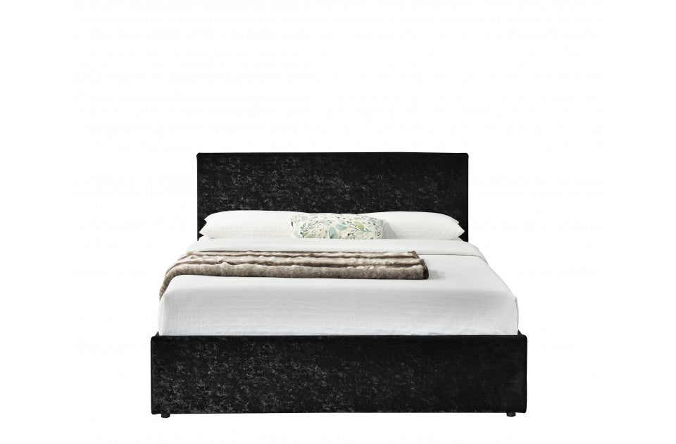Berlin Parade Black Crushed Velvet King Size Ottoman Storage Bed Frame
