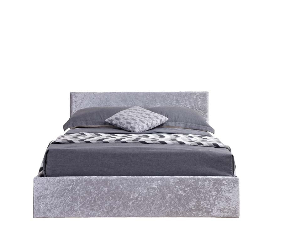 Berlin Parade Silver Crushed Velvet Three Quarter Ottoman Storage Bed Frame