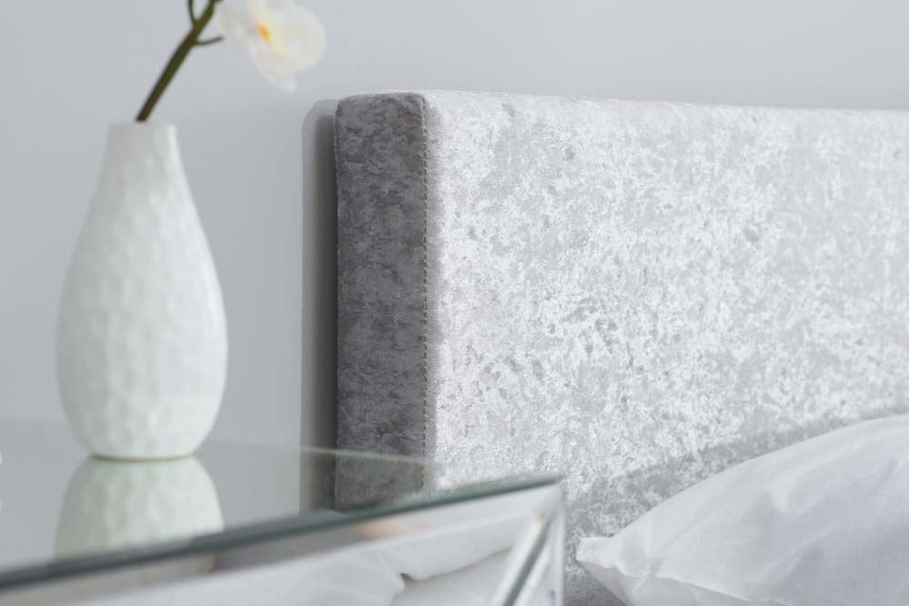 Berlin Parade Silver Crushed Velvet Double Ottoman Storage Bed Frame