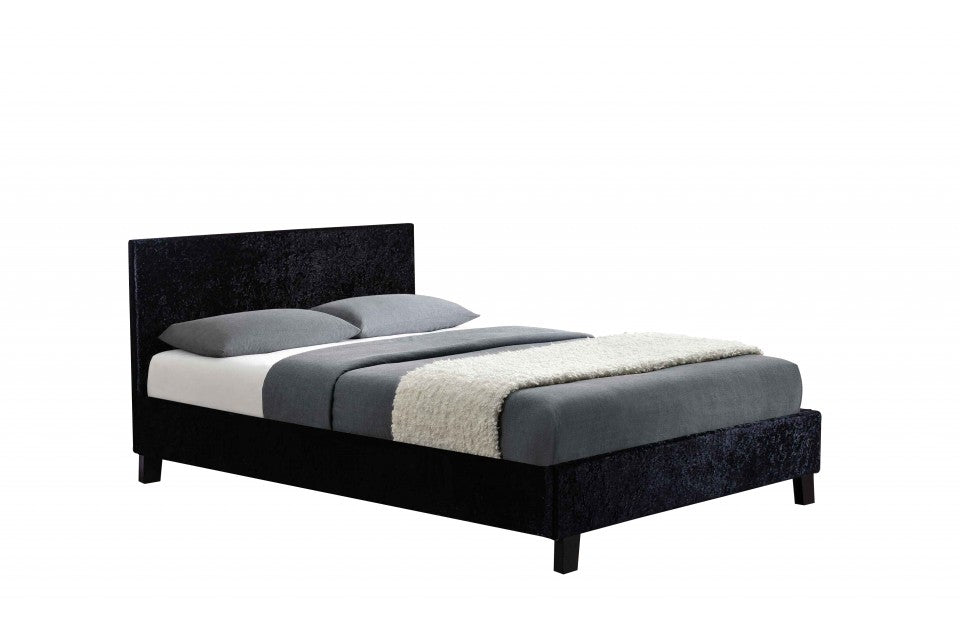 Berlin Parade Black Crushed Velvet King Size Bed Frame