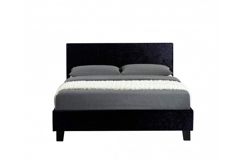 Berlin Parade Black Crushed Velvet King Size Bed Frame