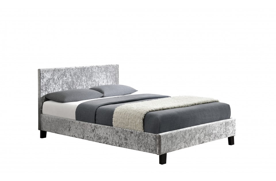 Berlin Parade Steel Crushed Velvet King Size Bed Frame