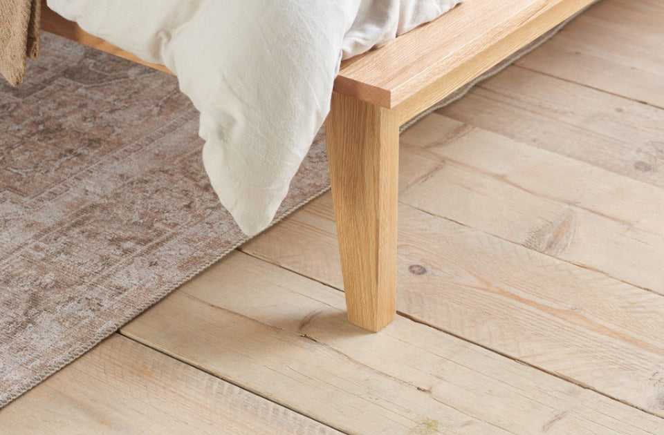 Berkshire Bed Frame oak foot detail