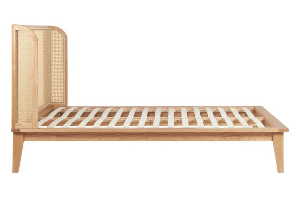 Berkshire Rattan Oak Bed Frame side view