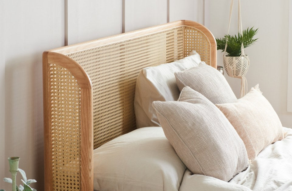 Berkshire Rattan Oak Bed Frame headboard