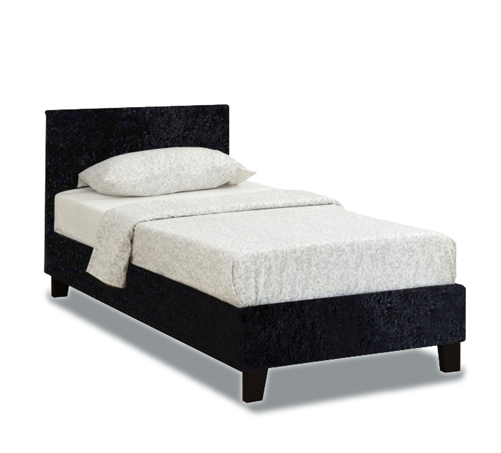 Berlin Parade Black Crushed Velvet Single Bed Frame