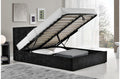 Berlin Parade Black Crushed Velvet King Size Ottoman Storage Bed Frame