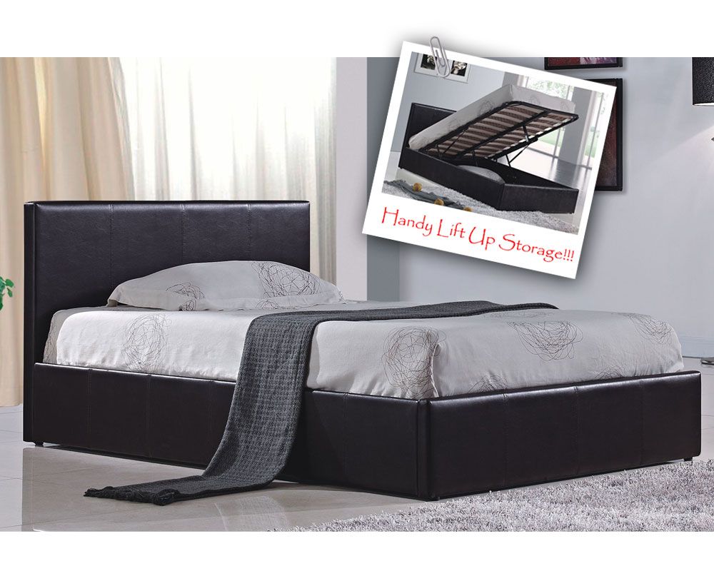 Berlin Parade Brown King Size Ottoman Storage Bed Frame