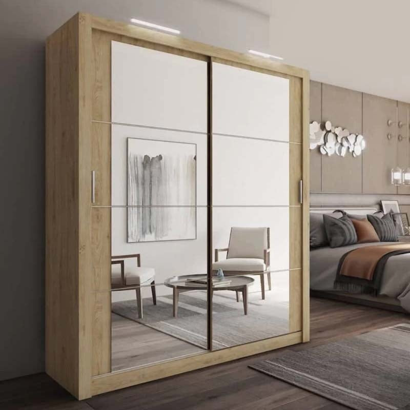Birmingham Oak Sliding Door Wardrobe 181cm