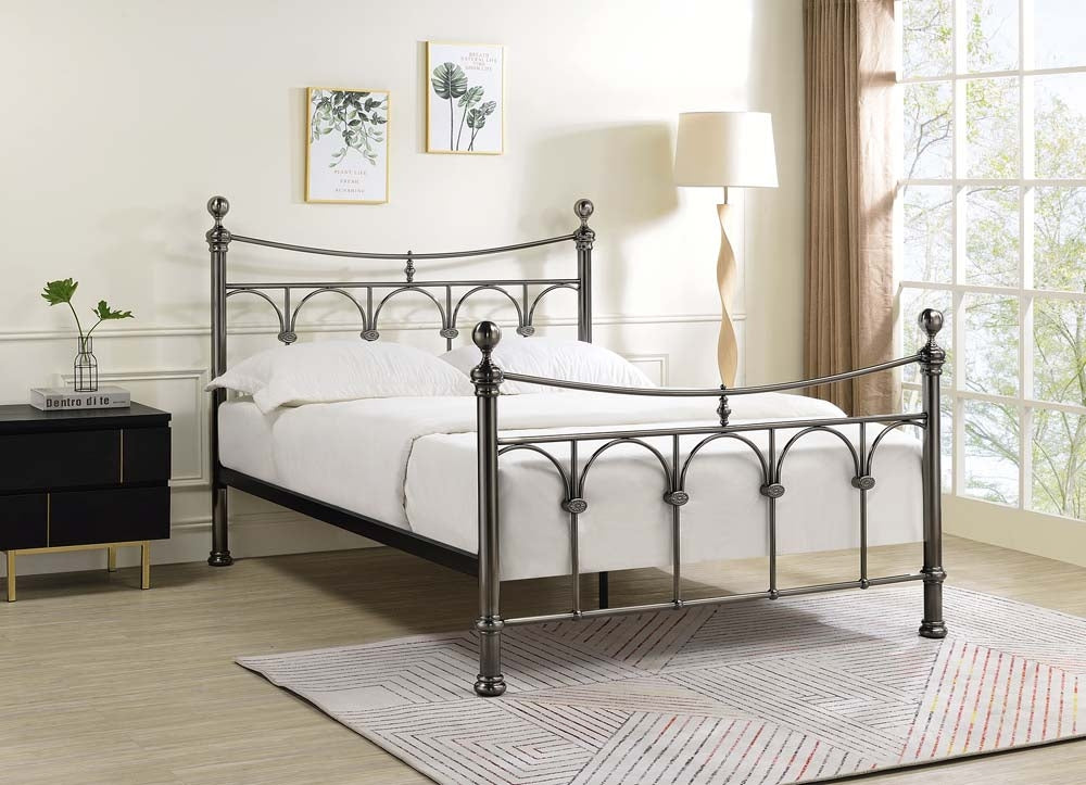 Gemma Nickel Super King Size Bed Frame