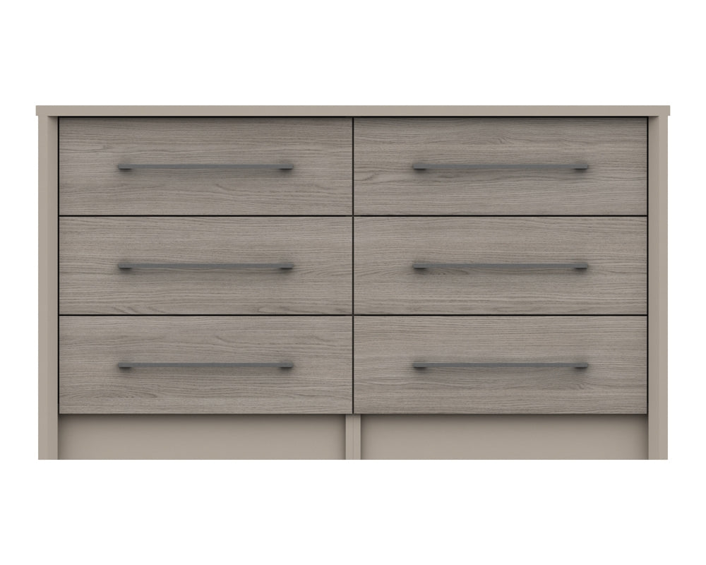Burton Grey Oak 3 Drawer Double Chest