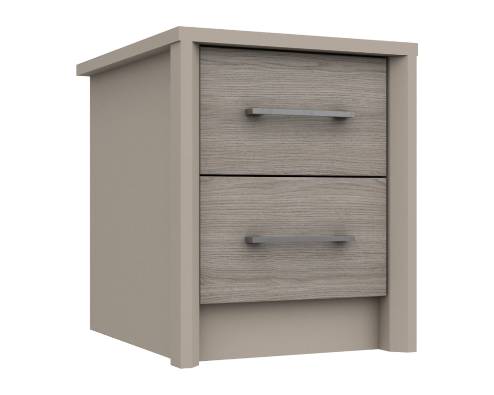 Burton Grey Oak 2 Drawer Bedside