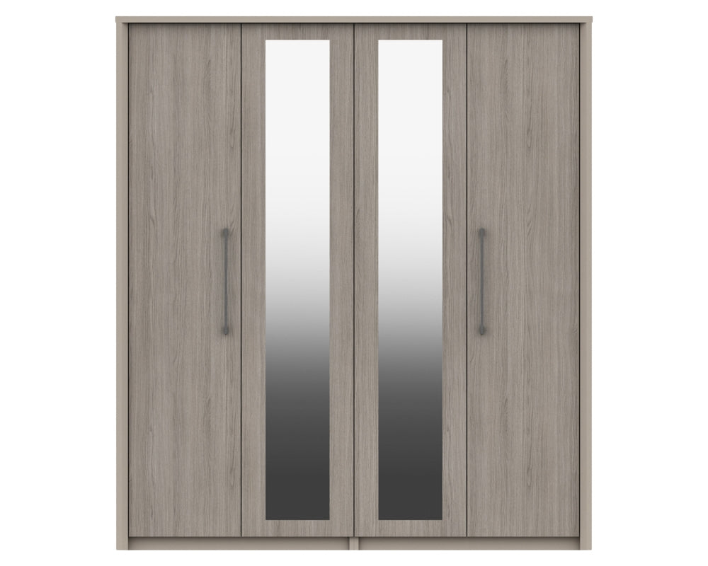 Burton Grey Oak 4 Door Wardrobe