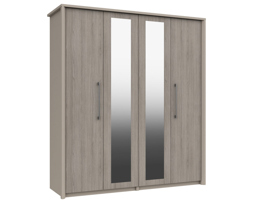 Burton Grey Oak 4 Door Wardrobe