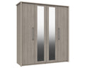 Burton Grey Oak 4 Door Wardrobe