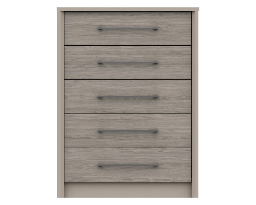 Burton Grey Oak 5 Drawer Chest