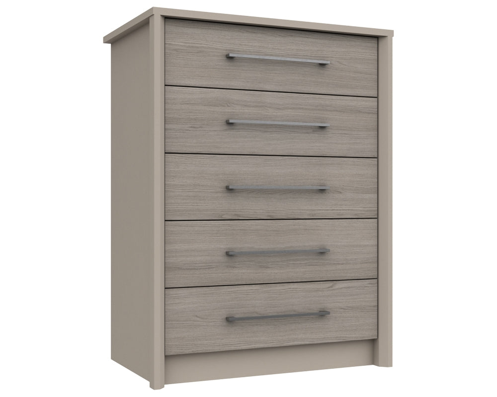 Burton Grey Oak 5 Drawer Chest