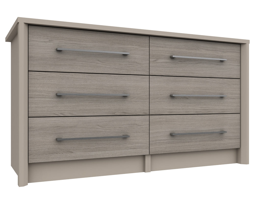 Burton Grey Oak 3 Drawer Double Chest