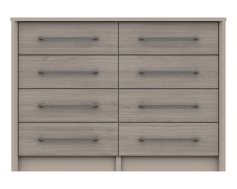Burton Grey Oak 4 Drawer Double Chest
