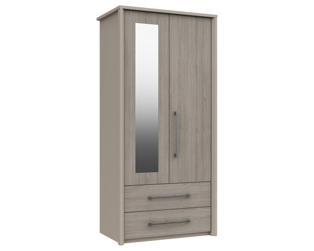 Burton Grey Oak Combi Wardrobe With Mirror