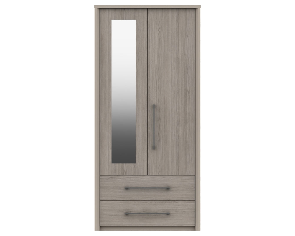 Burton Grey Oak Combi Wardrobe With Mirror