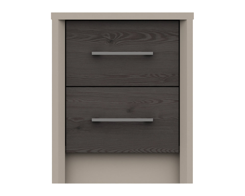 Burton Anthracite Larch 2 Drawer Bedside