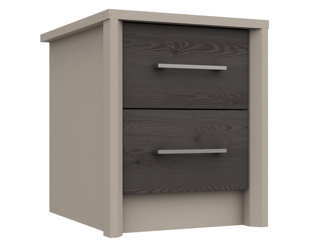 Burton Anthracite Larch 2 Drawer Bedside