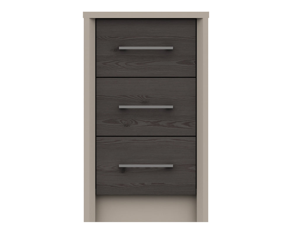Burton Anthracite Larch 3 Drawer Bedside