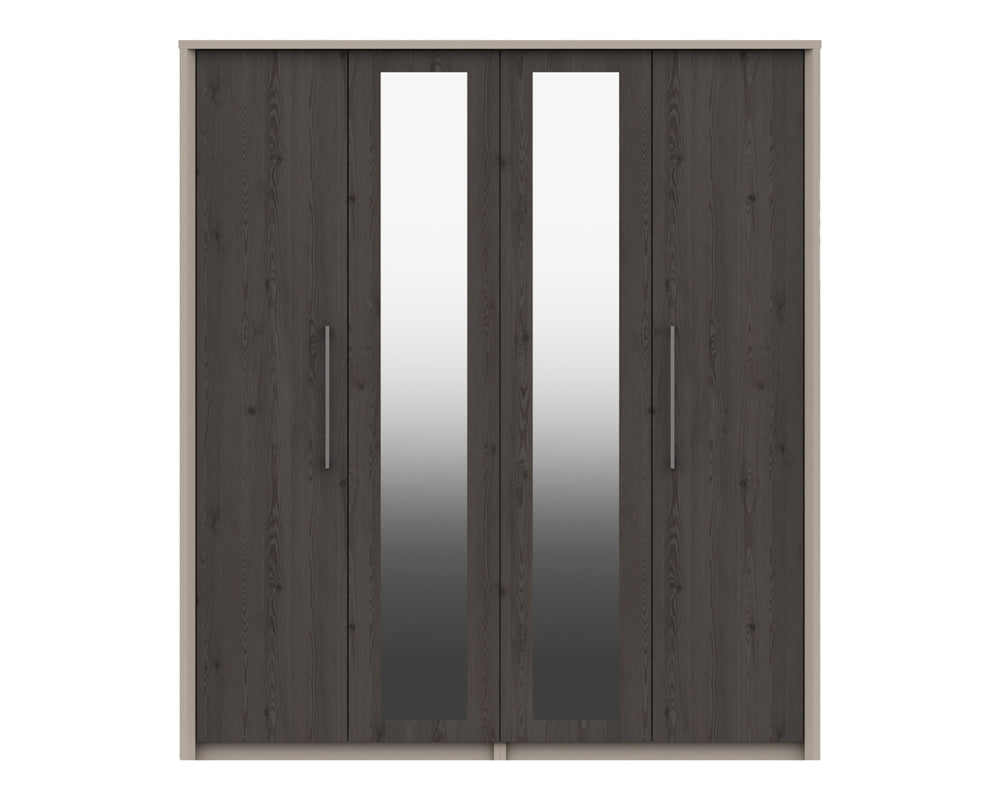 Burton Anthracite Larch 4 Door Wardrobe