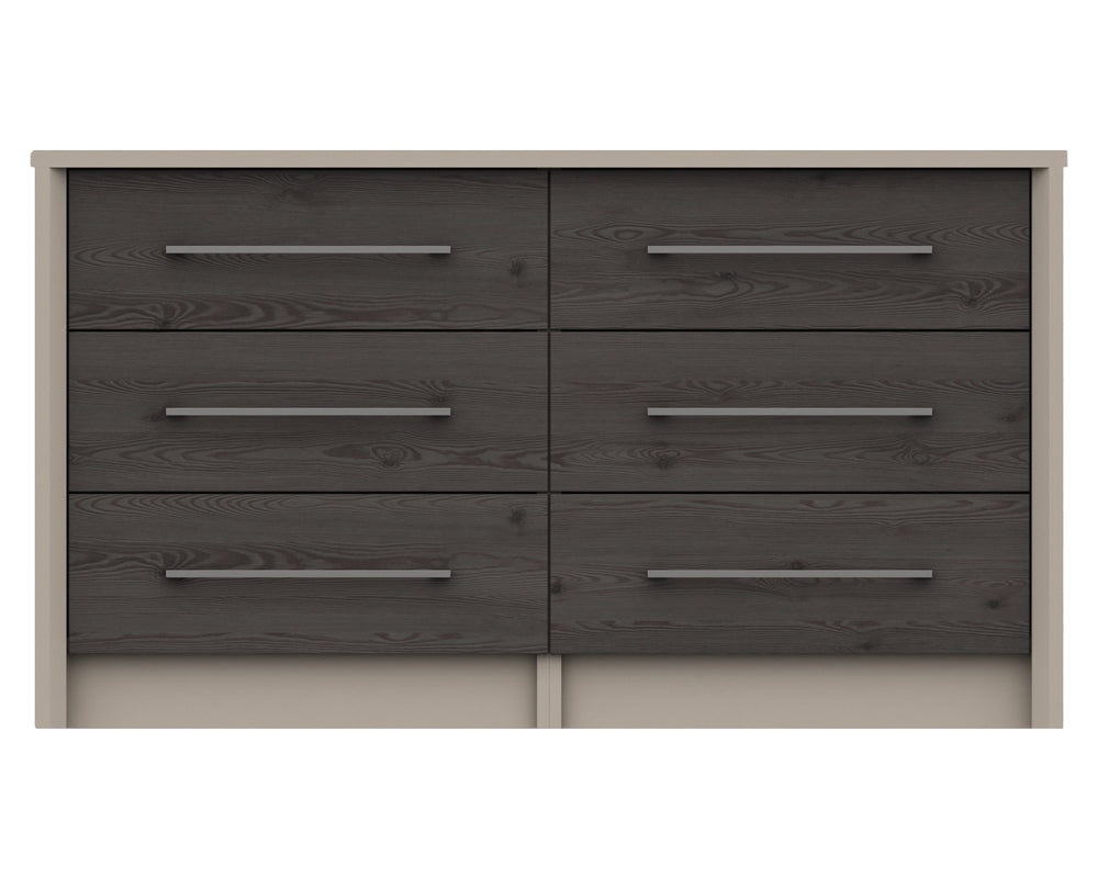 Burton Anthracite Larch 3 Drawer Double Chest
