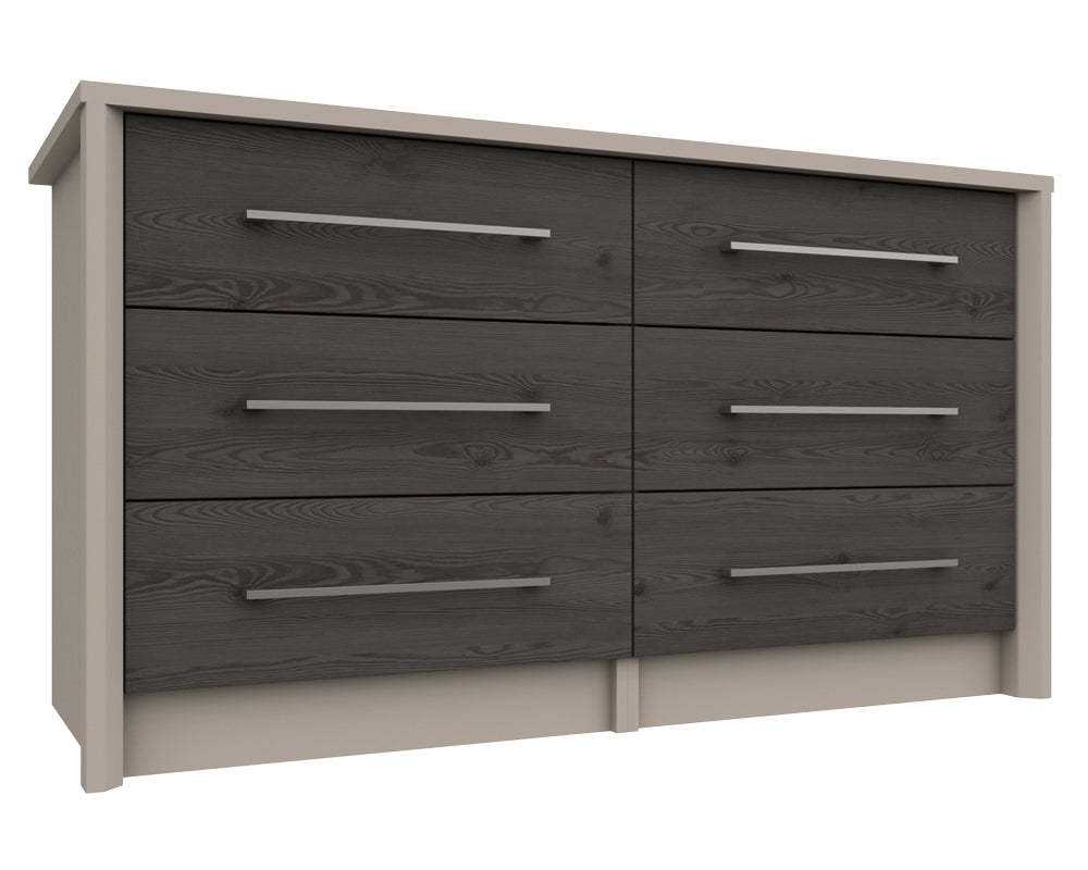 Burton Anthracite Larch 3 Drawer Double Chest