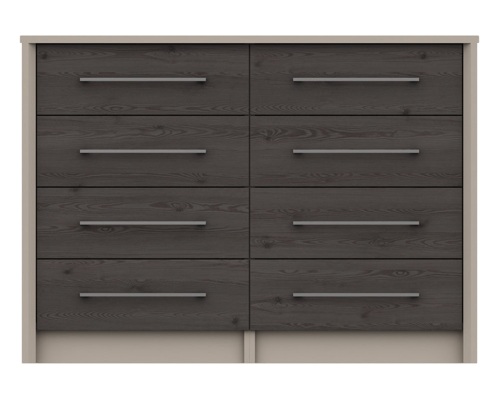 Burton Anthracite Larch 4 Drawer Double Chest