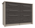 Burton Anthracite Larch 4 Drawer Double Chest
