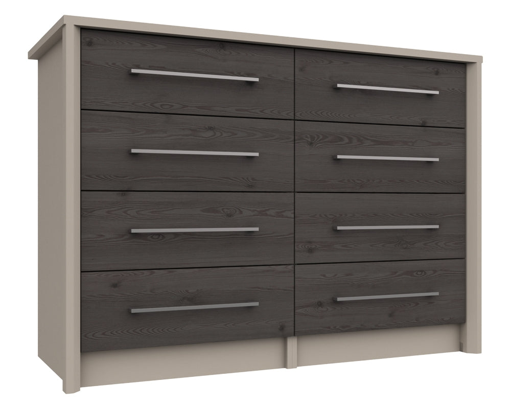 Burton Anthracite Larch 4 Drawer Double Chest