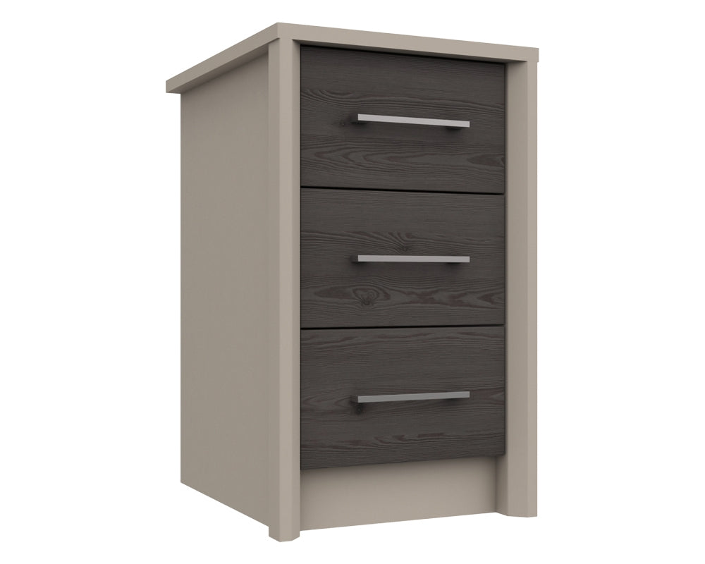 Burton Anthracite Larch 3 Drawer Bedside