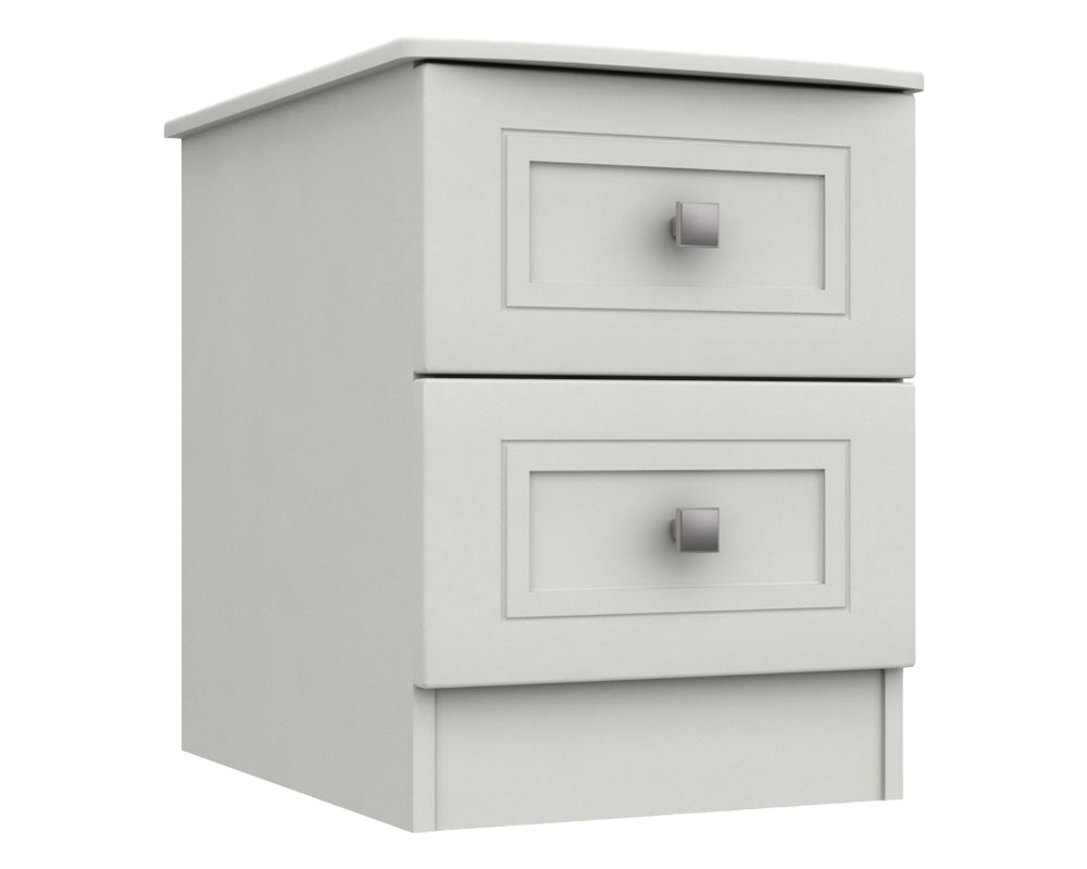 Cambridge White 2 Drawer Bedside