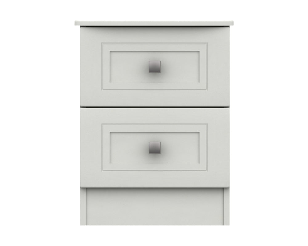 Cambridge White 2 Drawer Bedside