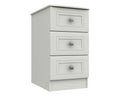 Cambridge White 3 Drawer Bedside