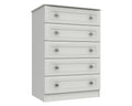 Cambridge White 5 Drawer Chest