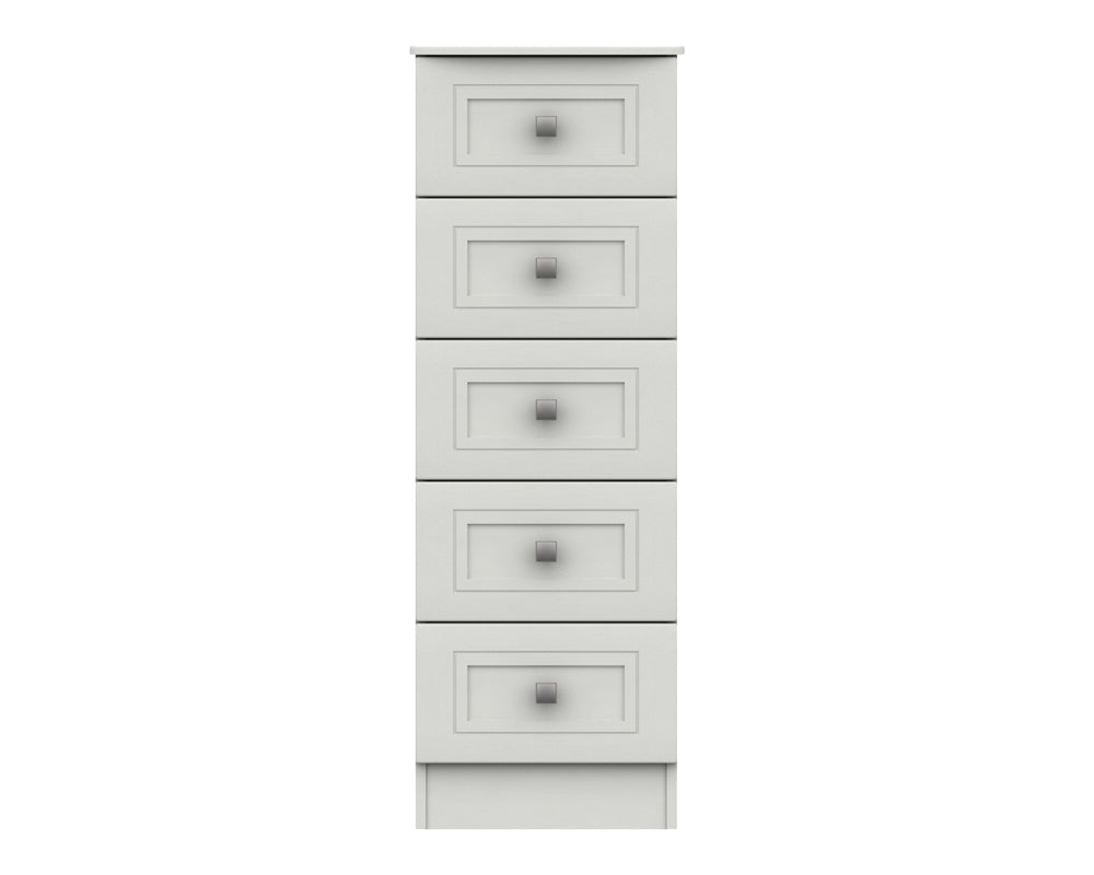 Cambridge White 5 Drawer Tallboy