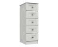 Cambridge White 5 Drawer Tallboy
