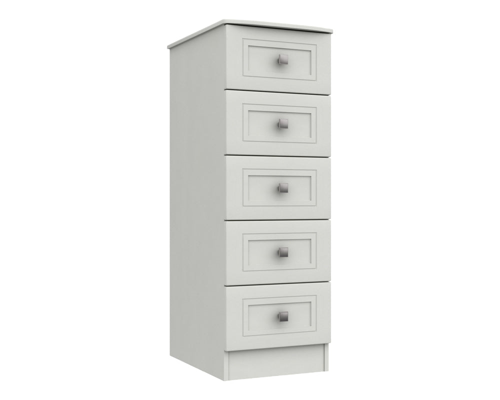Cambridge White 5 Drawer Tallboy