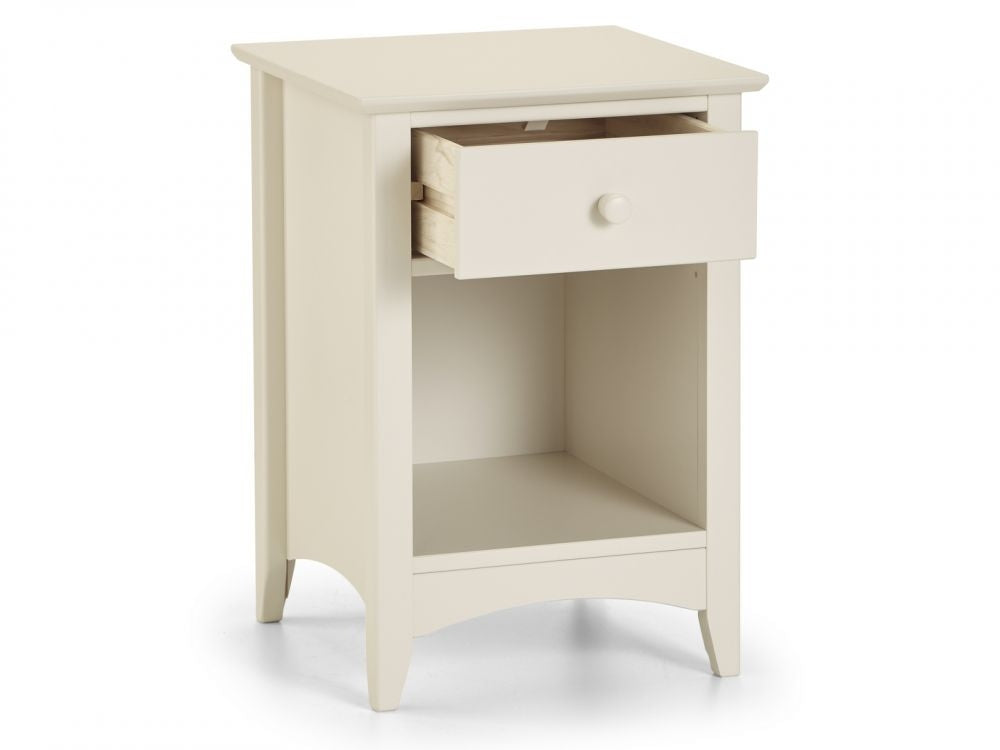 Cambell Stone White 1 Drawer Bedside Cabinet