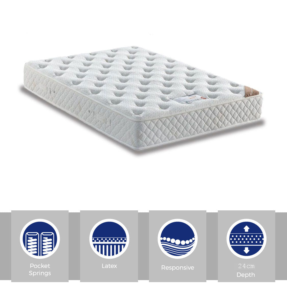 Cashmere & Latex Premier Pocket 1200 Kingsize Mattress