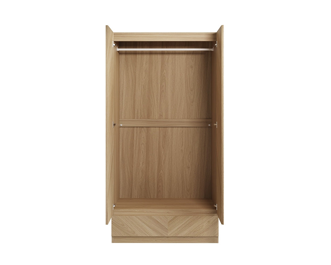 Catalan Oak 2 Door 1 Drawer Wardrobe