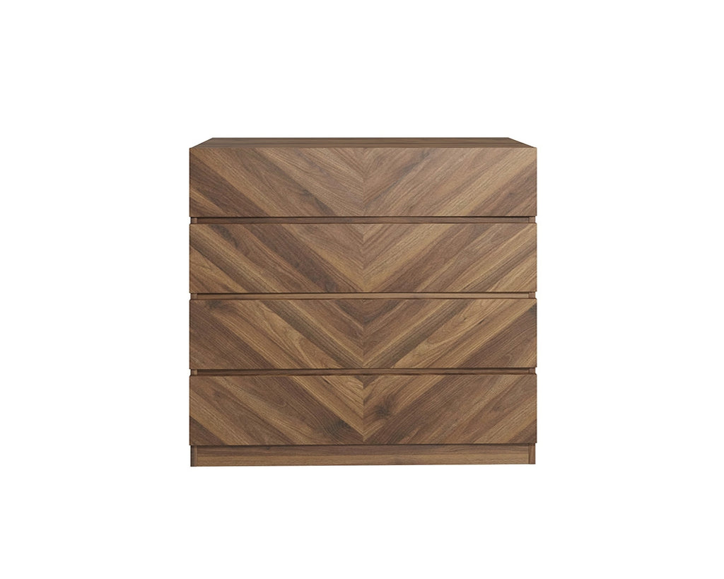 Catalan Walnut 4 Drawer Chest